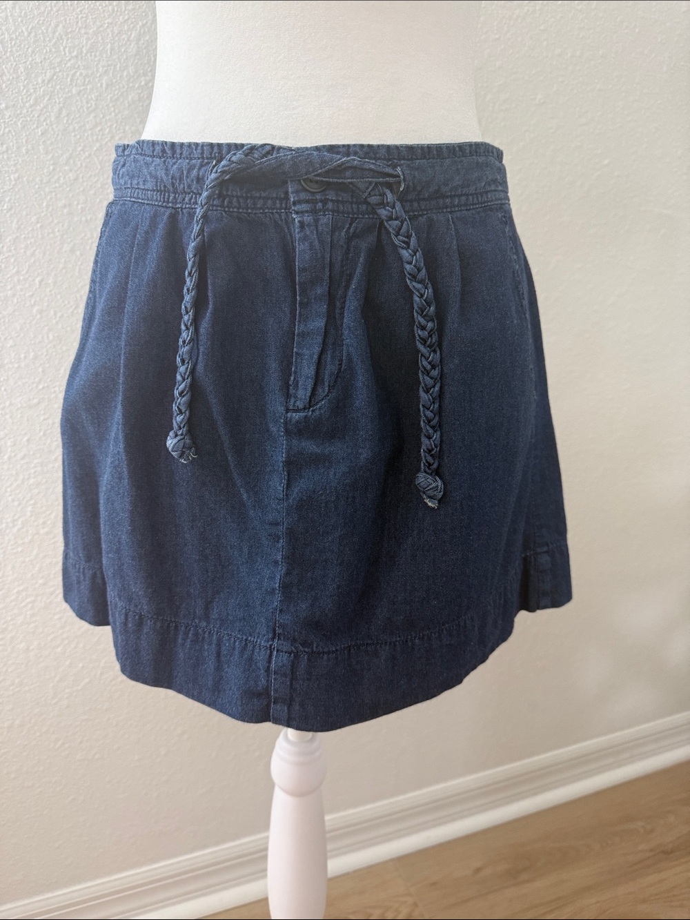 Old Navy Dark Navy Braided Drawstring Mini Skirt
